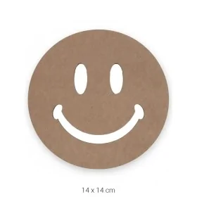 H085 Gülen Emoji Ham Ahşap Boyanabilir Obje